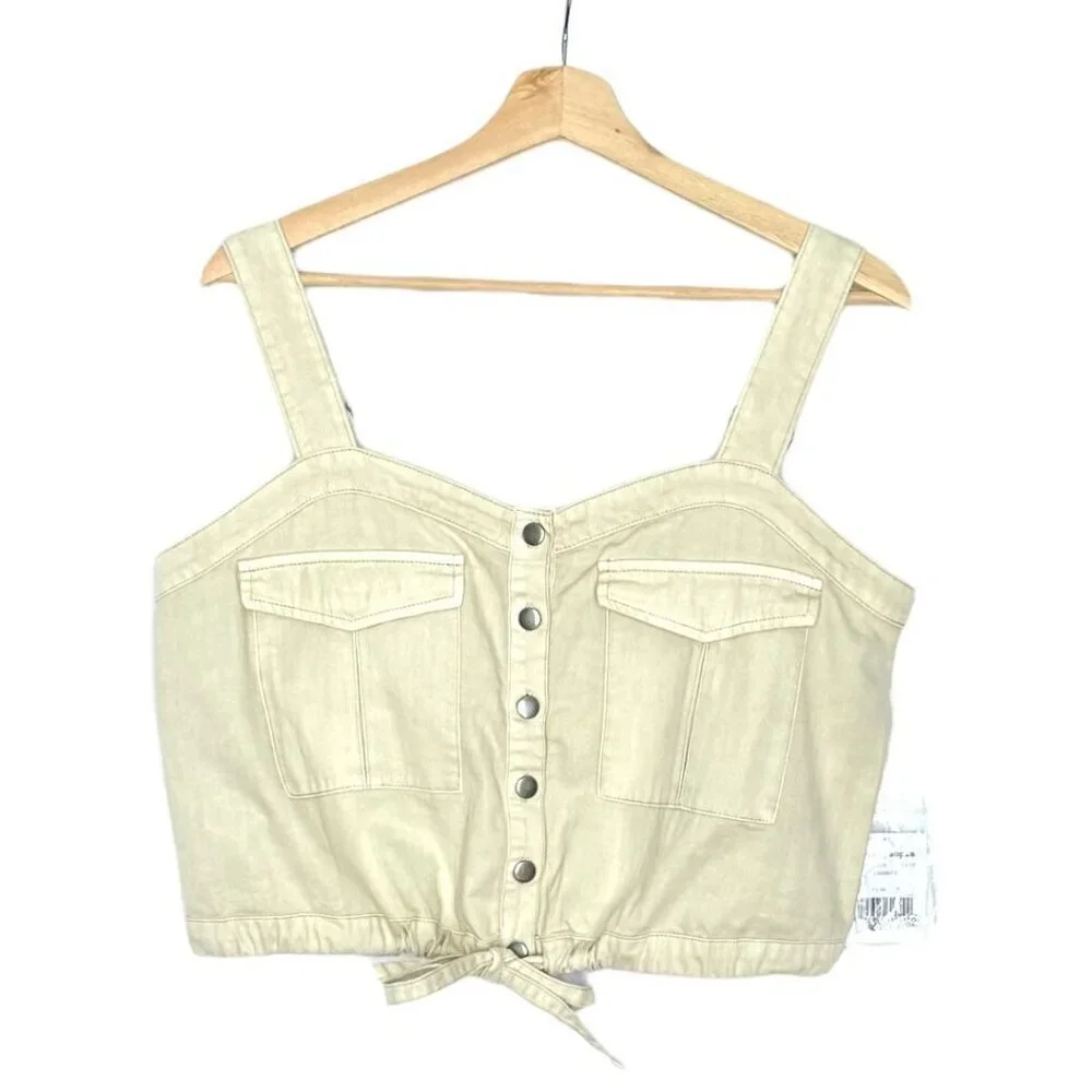 Free People We The Free Palm Desert Ivory Cargo Camisole Top Size Size Medium - Picture 2 of 8